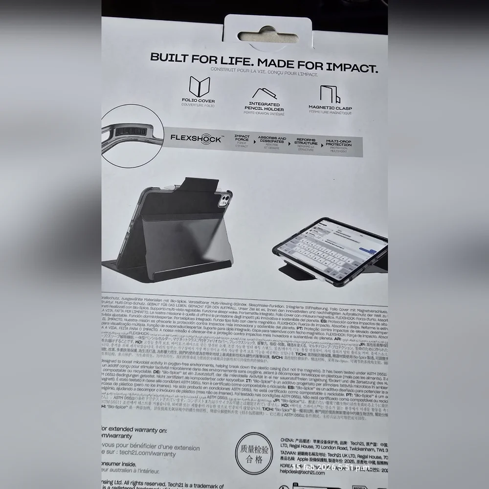 TECH 21 FLEX FOLIO IPAD PRO 11-INCH With Built In FLEXSHOCK Impact Protection ne